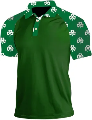 Men's St Patricks Day Shirts Casual Button Classic Work Shirt Cotton Collared Basic Golf Shirt