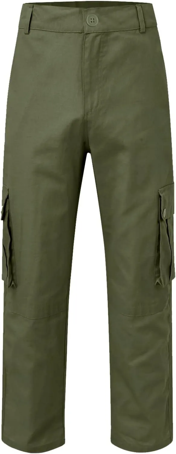 Men's Street Sports Cargo Pants Multi-Pocket Straight Leg Zipper Sports Dance Hip Hop Workwear Trousers Casual Gym Home Pants