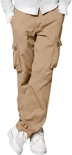 Men's Street Sports Cargo Pants Multi-Pocket Straight Leg Zipper Sports Dance Hip Hop Workwear Trousers Casual Gym Home Pants