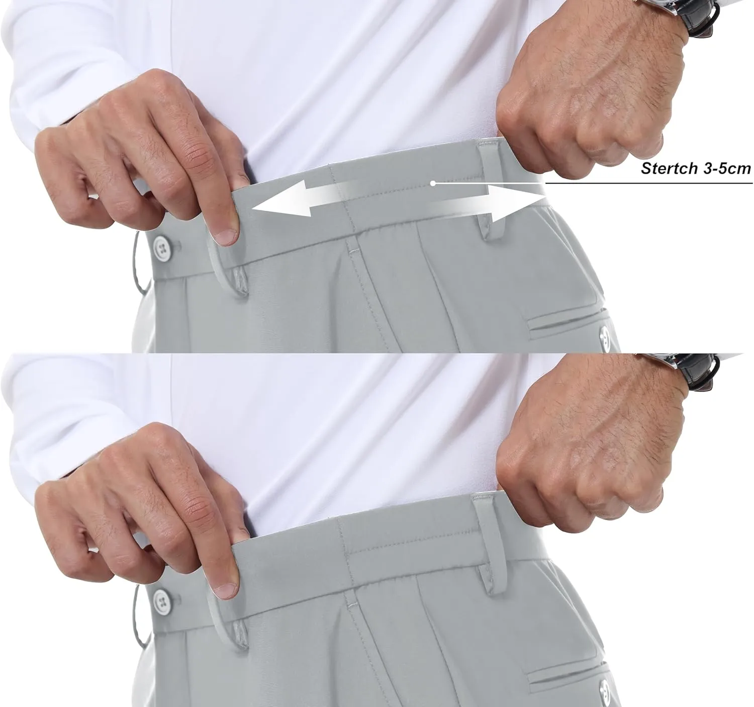Mens Stretch Dress Pants Slim Fit Dress Pants for Men Expandable Waist Casual Dress Pants Athletic Golf Pants