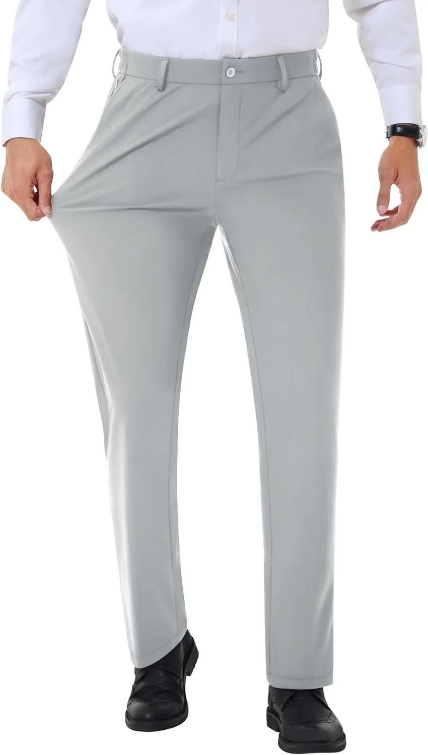 Mens Stretch Dress Pants Slim Fit Dress Pants for Men Expandable Waist Casual Dress Pants Athletic Golf Pants