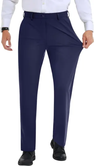 Mens Stretch Dress Pants Slim Fit Dress Pants for Men Expandable Waist Dress Pants Casual Athletic Golf Pants