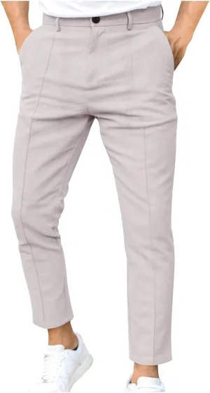 Men's Stretch Dress Pants Slim Fit Skinny Suit Pants Business Casual Fashion Golf Pants Pleated Front Dress Pants