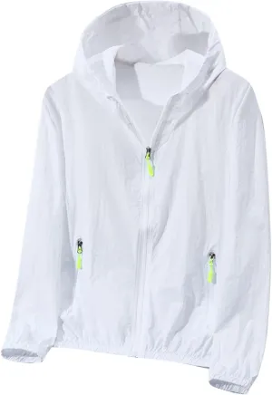 Mens Summer Jackets Plus Size Fashion Thin Sun Protection Hooded Sweatshirt Loose Comfy Pocket Sport Hoodies Coat