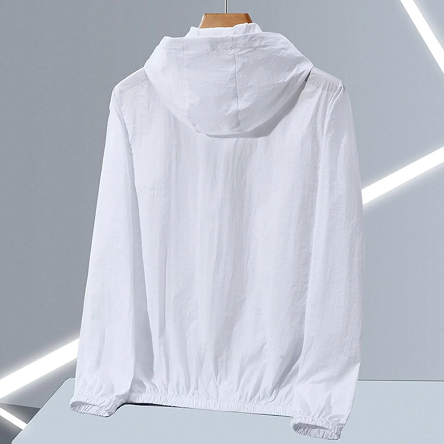 Mens Summer Jackets Plus Size Fashion Thin Sun Protection Hooded Sweatshirt Loose Comfy Pocket Sport Hoodies Coat
