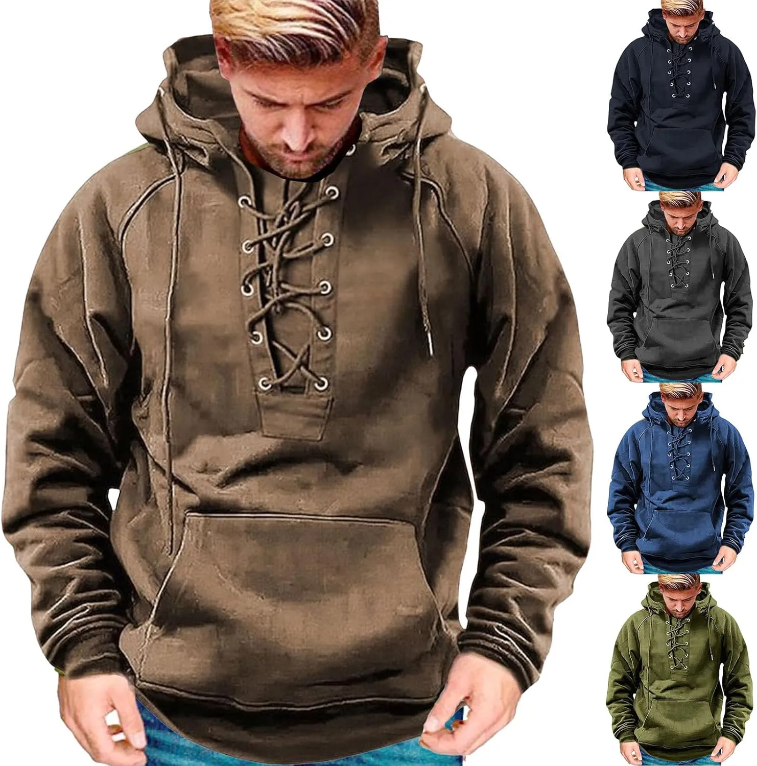 Mens Tactical Sweatshirts Quarter Zip Aztec Hooded Pullover Long Sleeve Cargo Workout Outdoor Hoodies with Pocket