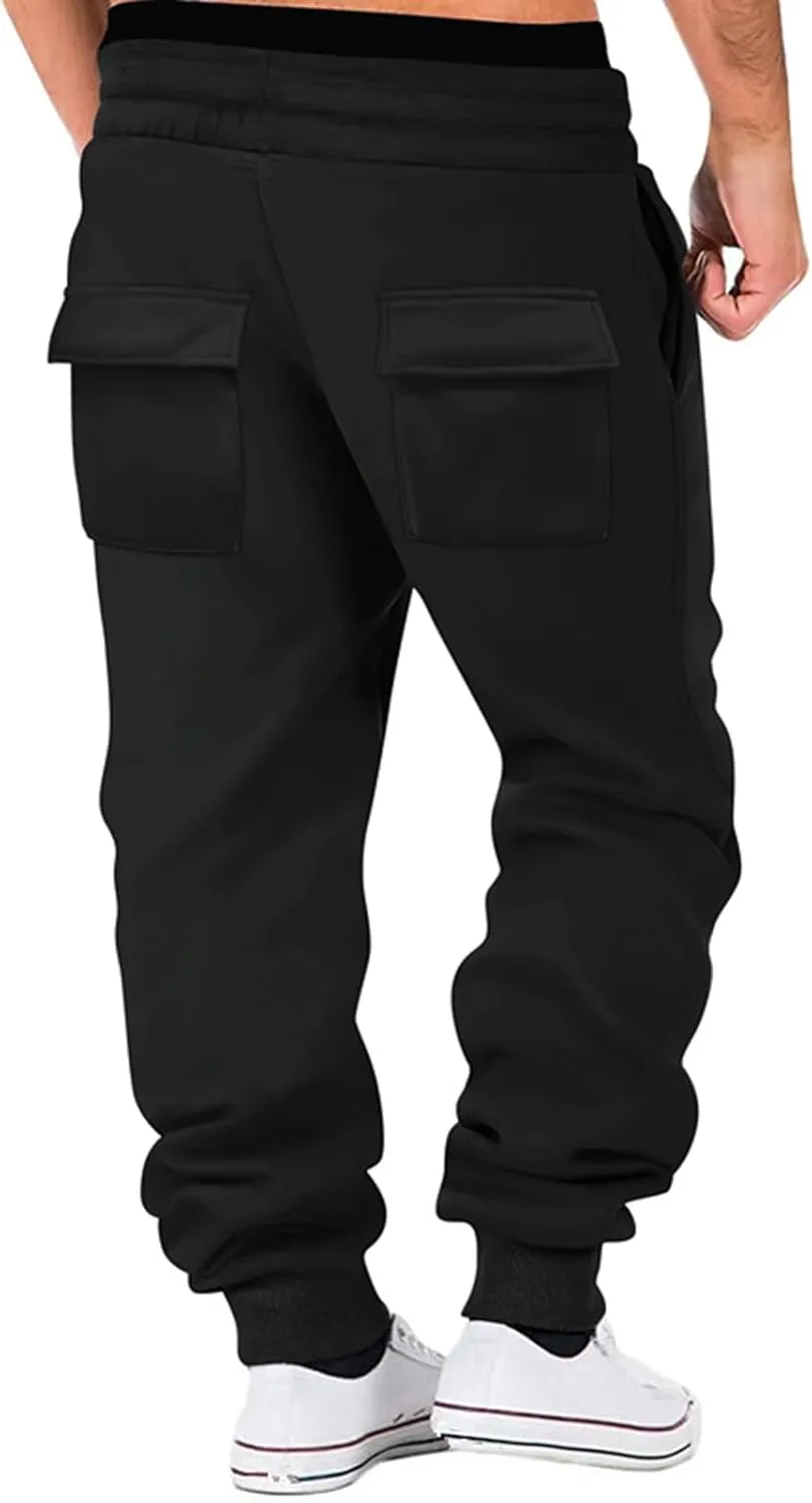 Men's Training Sweatpants Sports Multi-Pocket Fitness Lightweight Straight Pants