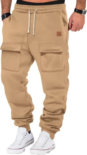 Men's Training Sweatpants Sports Multi-Pocket Fitness Lightweight Straight Pants