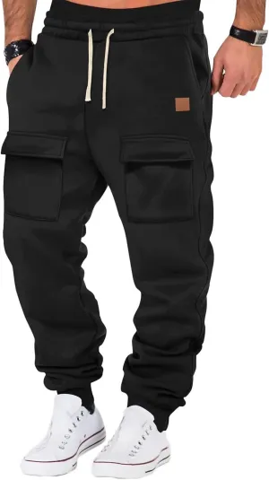 Men's Training Sweatpants Sports Multi-Pocket Fitness Lightweight Straight Pants