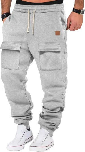 Men's Training Sweatpants Sports Multi-Pocket Fitness Lightweight Straight Pants