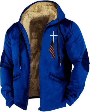 Men's Warm Thick Hoodies Fleece Sherpa Lined Hooded Jacket Heavyweight Zip up Coats Winter Workout Soft Sweatshirt