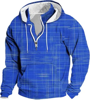 Mens Western Shirts Vintage Cowboy Quarter Zip Fleece Sweatshirt Aztec Graphic Long Sleeve Hoodies Holiday Streetwear