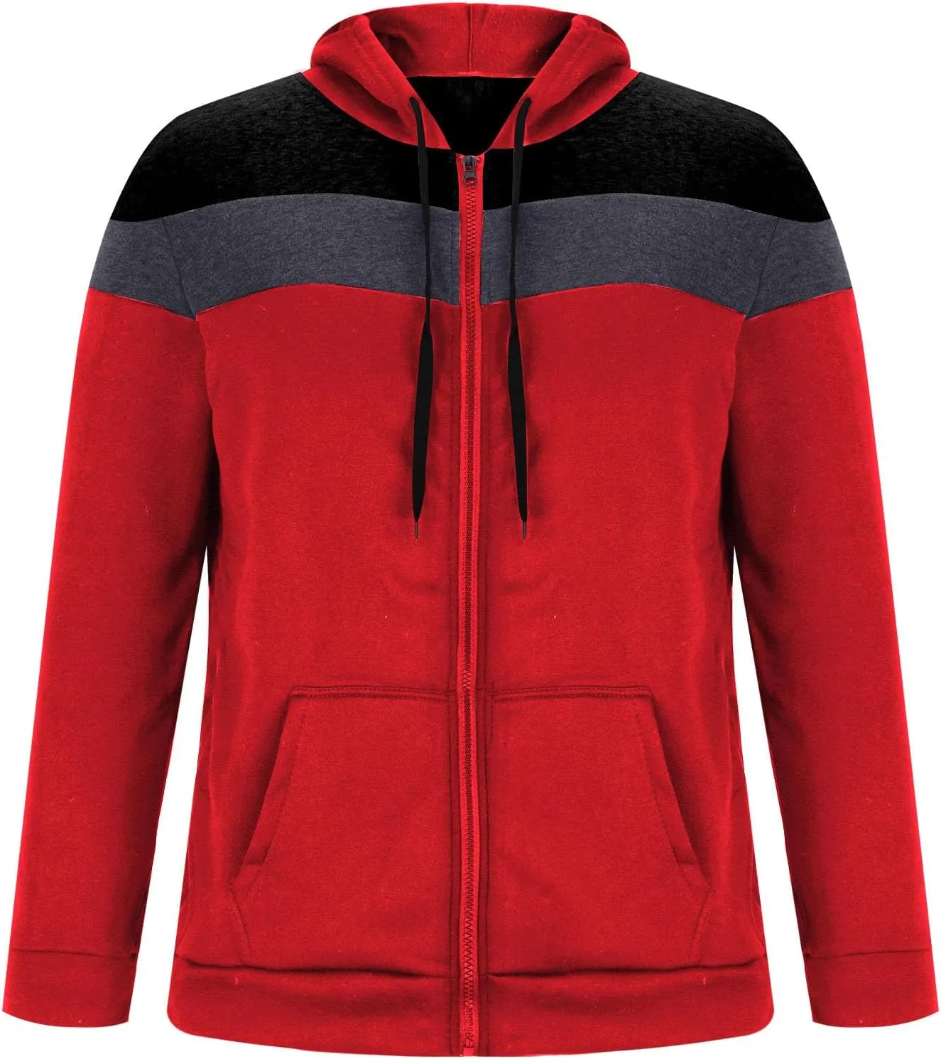 Mens Zip Up Hoodies Jacket Casual Color Block Print Sport Sweatshirts Outerwear Athletic Workout Pullover Sweatshirt