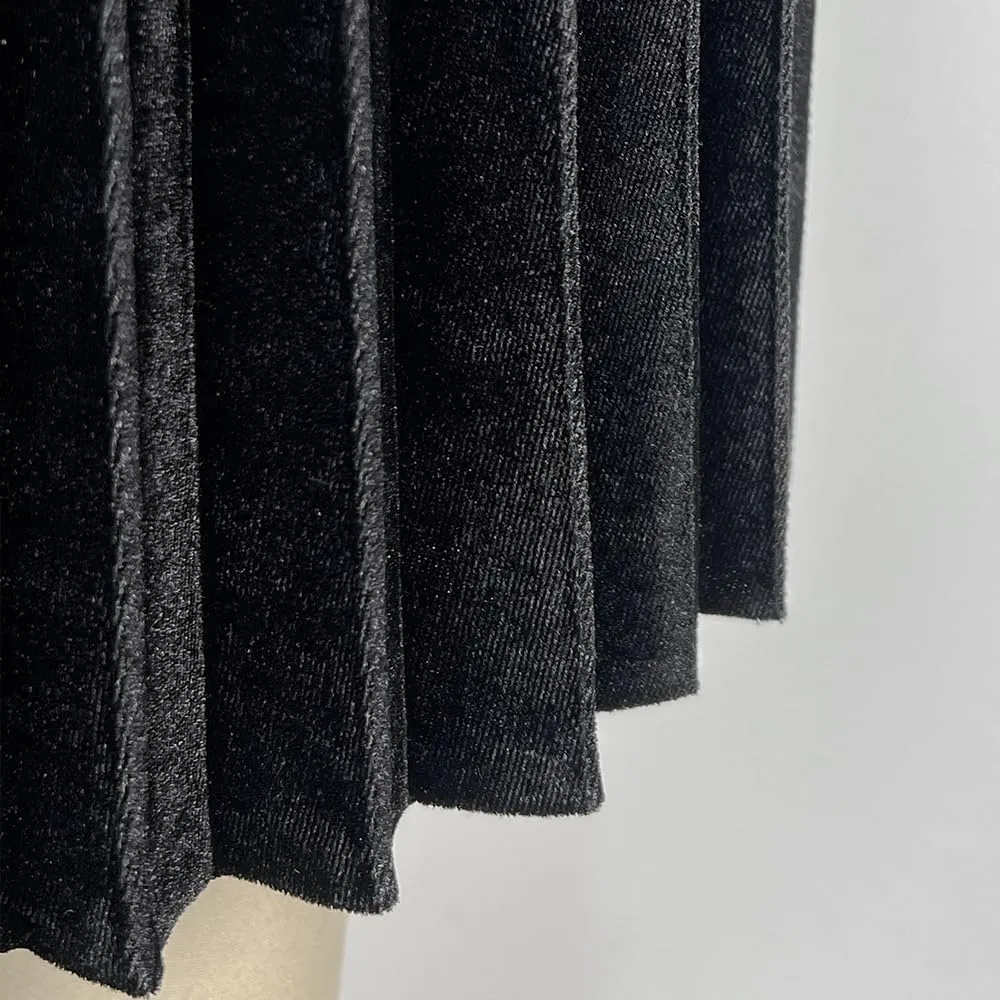 Midi Skirt for Women Pleated Skirt Elastic High Waist A Line Skirt