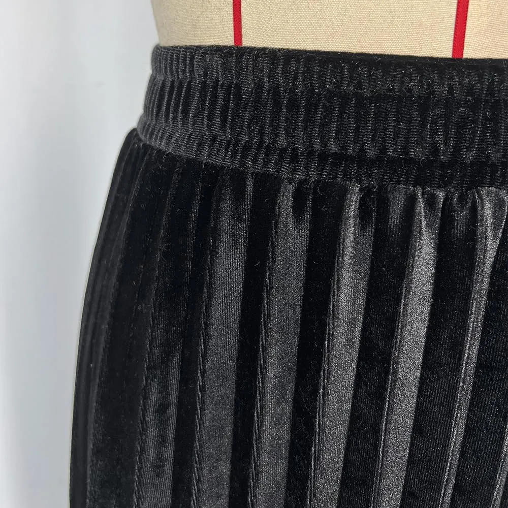 Midi Skirt for Women Pleated Skirt Elastic High Waist A Line Skirt