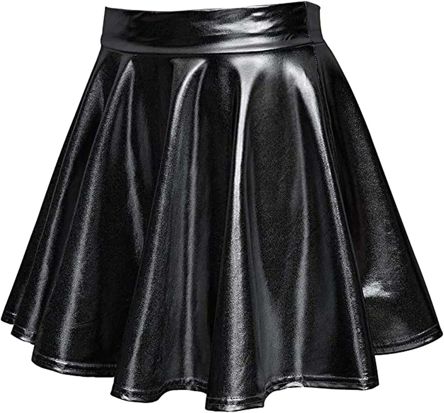 Midi Skirts for Women Ladys Leather Skirt Sexy Ruffle Solid High Waist Mini Short Skirt Hem Ruched Wrap Mens