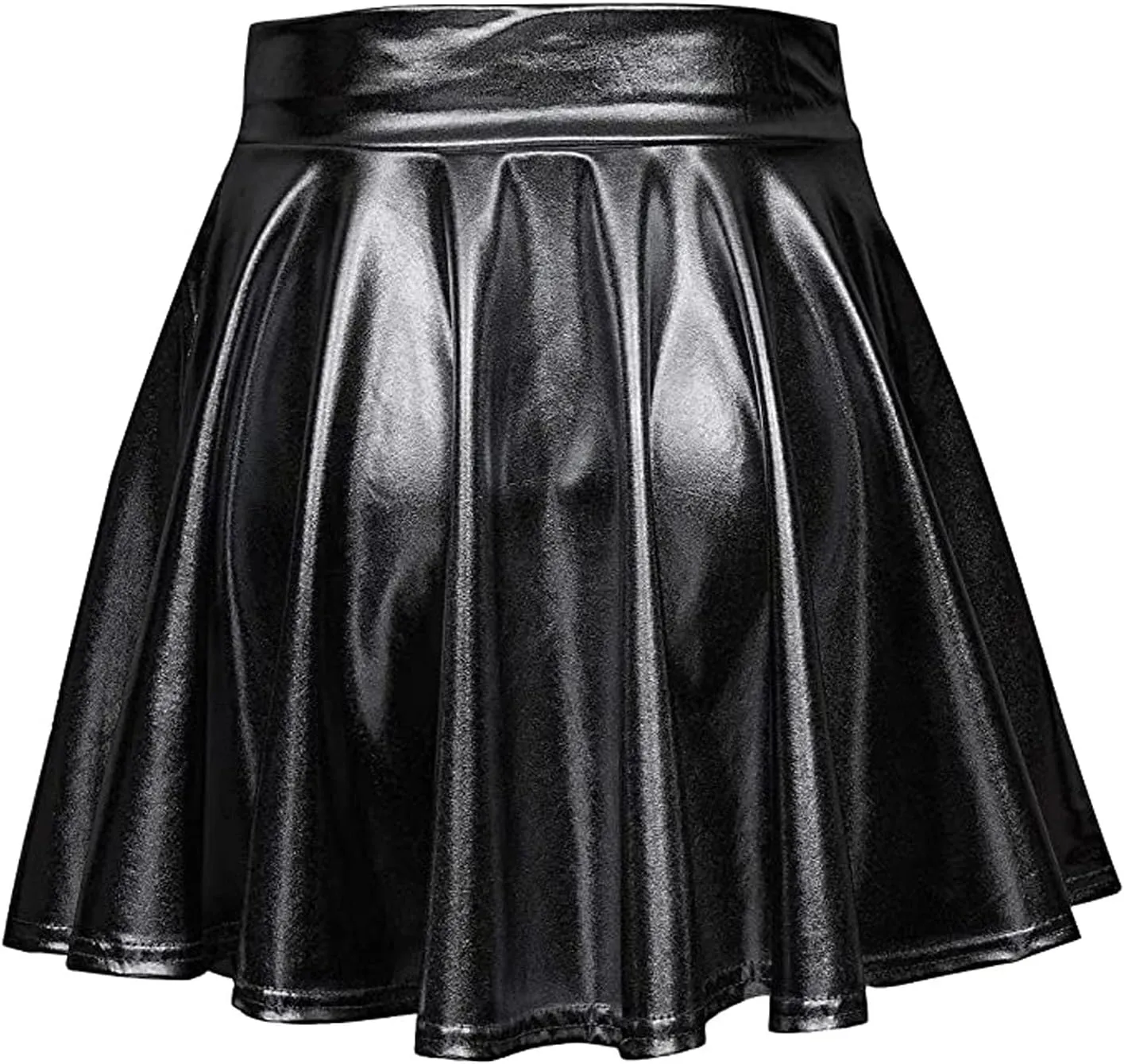 Midi Skirts for Women Ladys Leather Skirt Sexy Ruffle Solid High Waist Mini Short Skirt Hem Ruched Wrap Mens