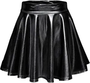 Midi Skirts for Women Ladys Leather Skirt Sexy Ruffle Solid High Waist Mini Short Skirt Hem Ruched Wrap Mens