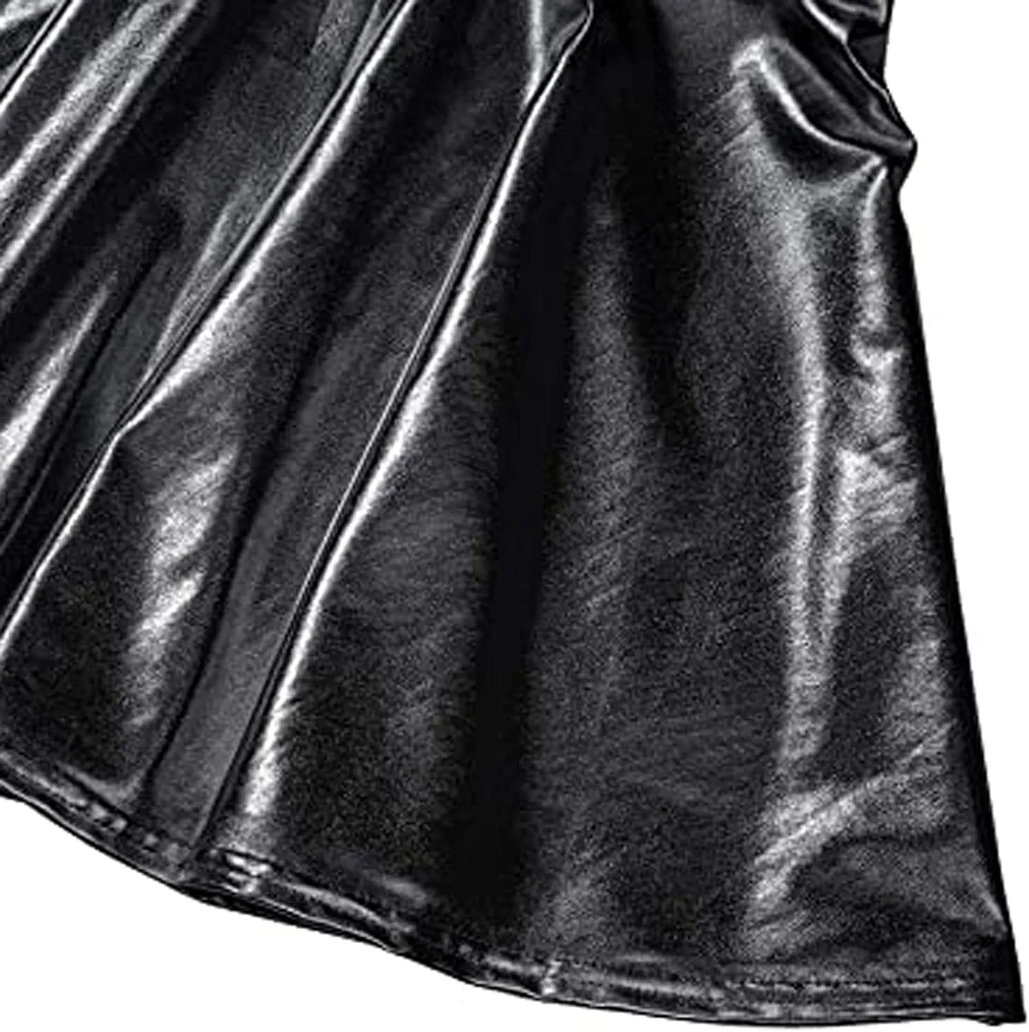 Midi Skirts for Women Ladys Leather Skirt Sexy Ruffle Solid High Waist Mini Short Skirt Hem Ruched Wrap Mens