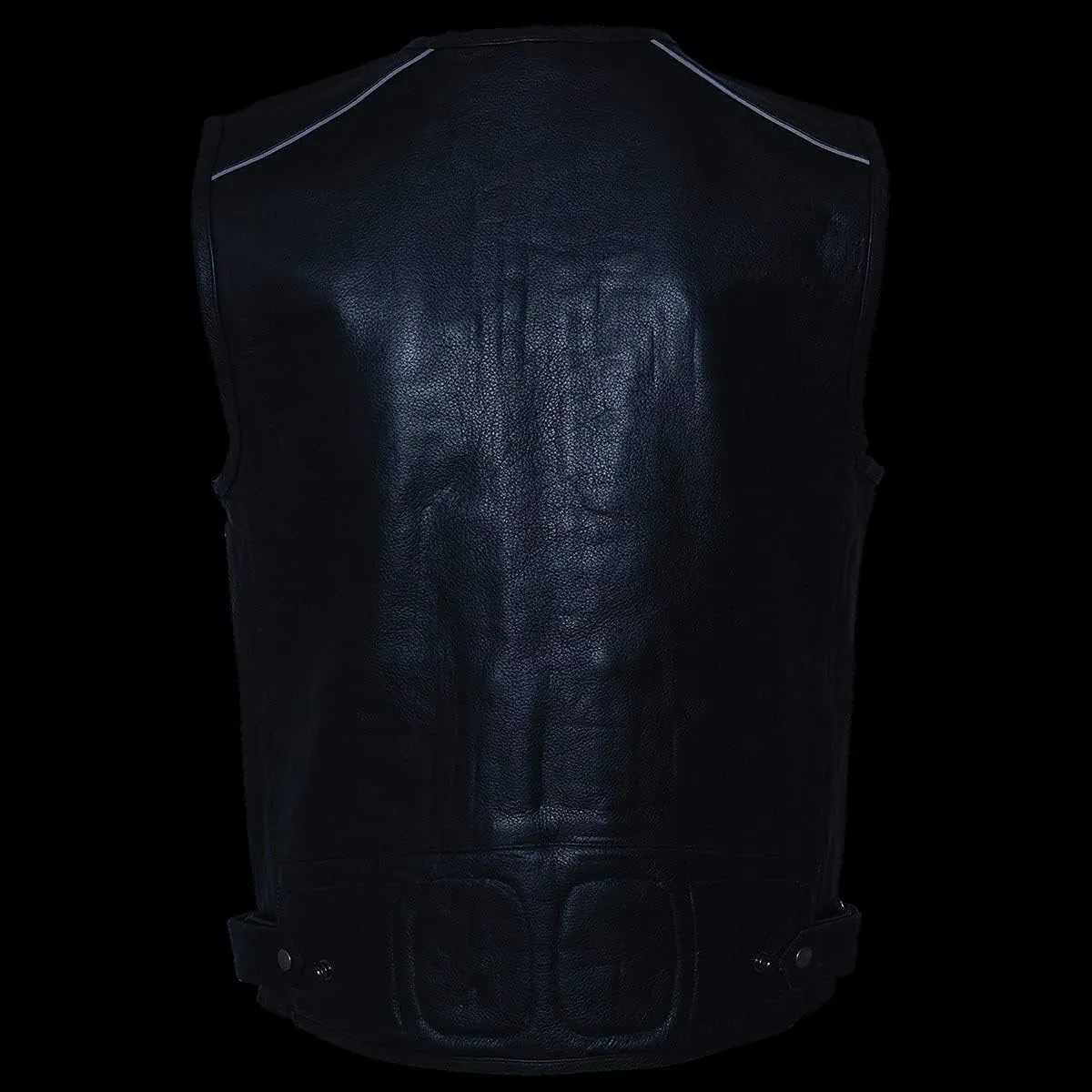 Milwaukee Leather MLM3580 Men's Black Super Utility-Multi Pocket Vest Motorcycle Biker Leather Vest