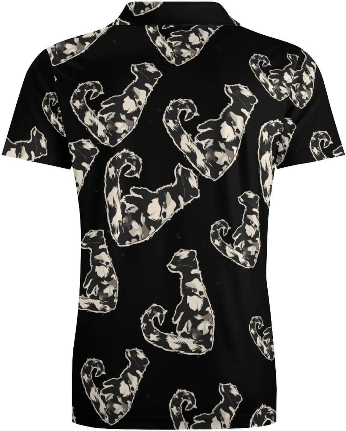 Mink Camouflage Men's Polo Shirt Short Sleeve Print T Shirt Slim Fit Golf Shirt Collared Tee Casual Top