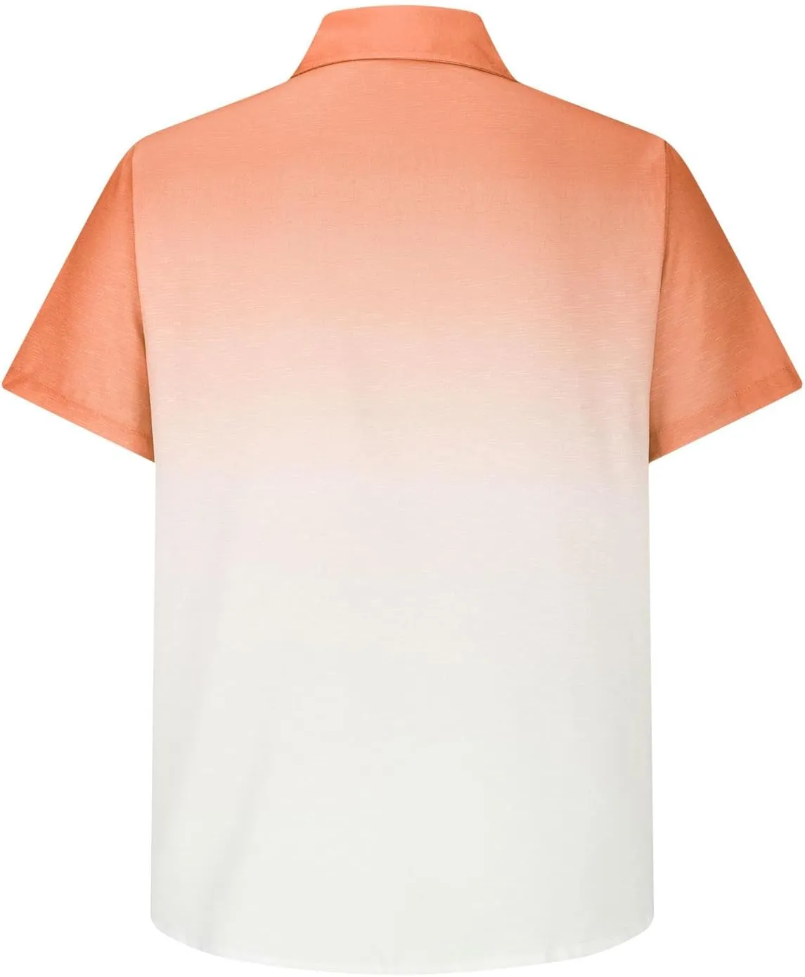 Ombre Beach Shirt for Men Linen Short Sleeve Lapel Dress Casual Vacation T-Shirt Tops Beach Button up Hawaiian Shirt