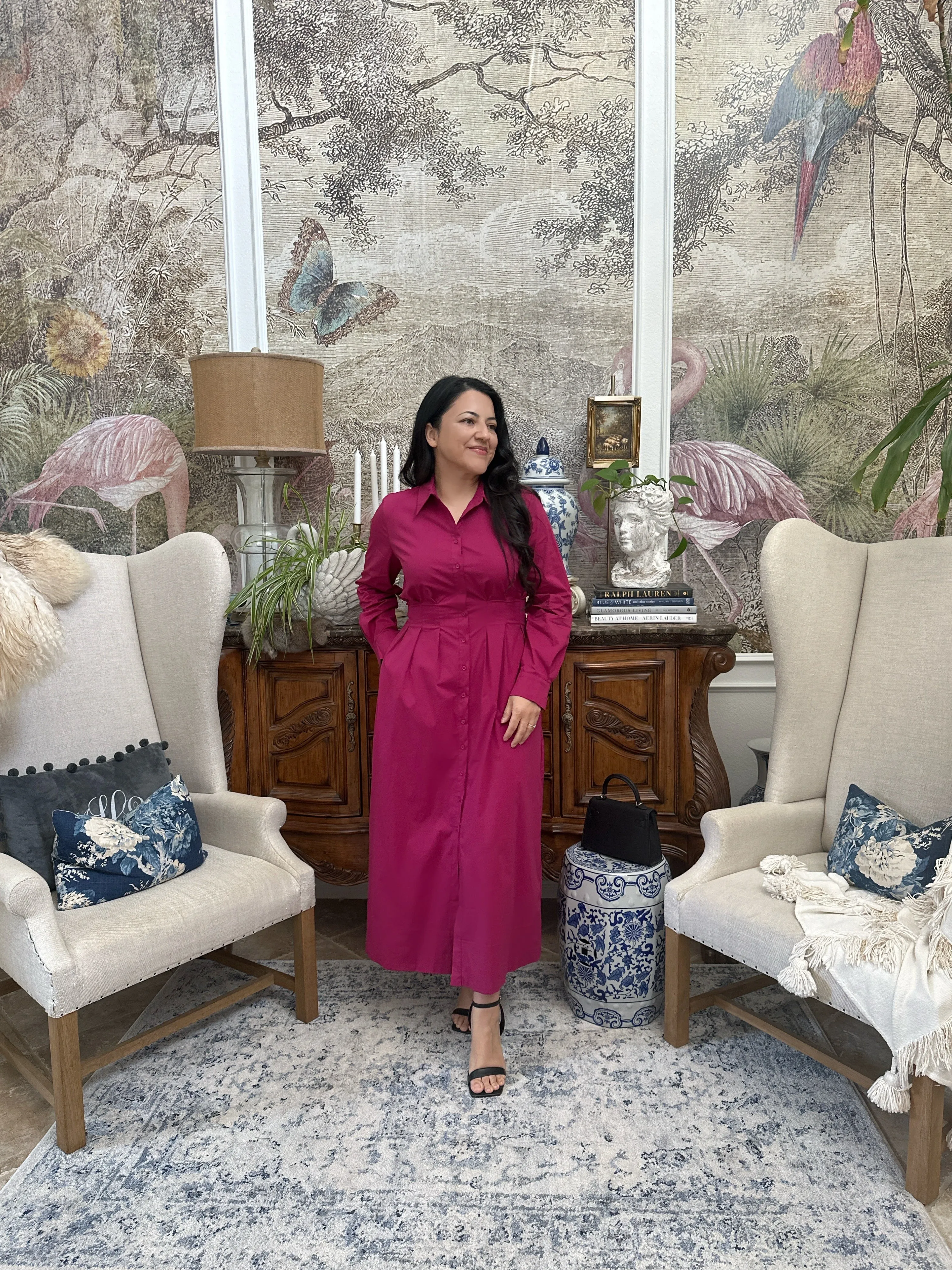Opal Magenta Shirt Dress