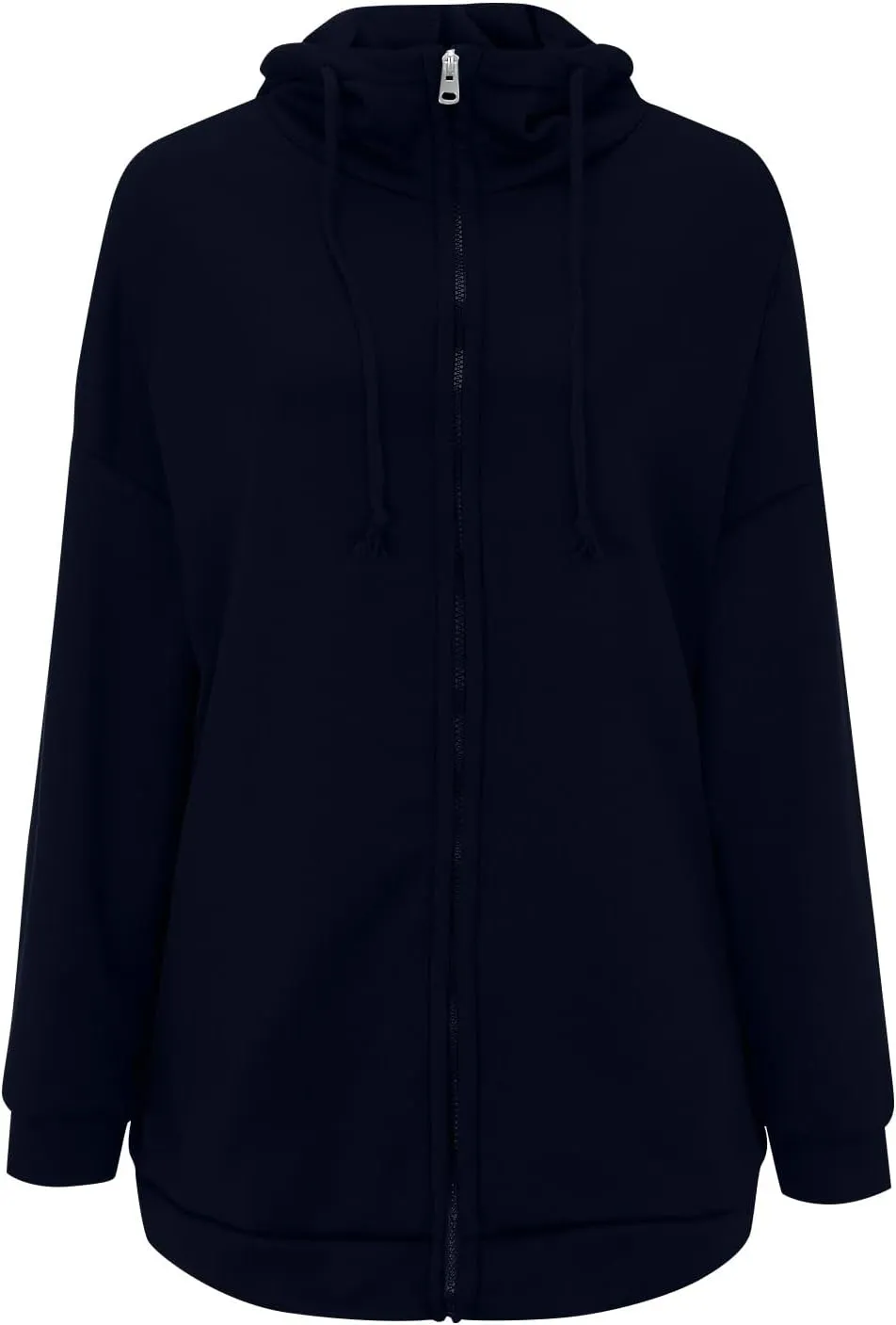 Oversized Zip Up Hoodies for Women Plus Size Long Fleece Jacket Casual Long Sleeve Cute Sweatshirts with Pockets