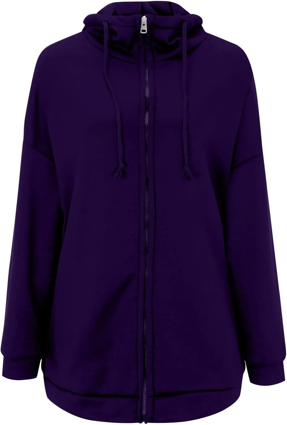Oversized Zip Up Hoodies for Women Plus Size Long Sleeve Hooded Sweatshirt Casual Fall Long Fleece Jacket with Pockets