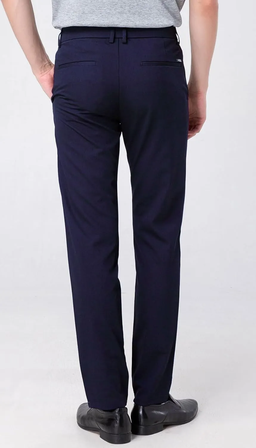Plaid&Plain Men??s Slim Fit Dress Pants Stretch Dress Pants