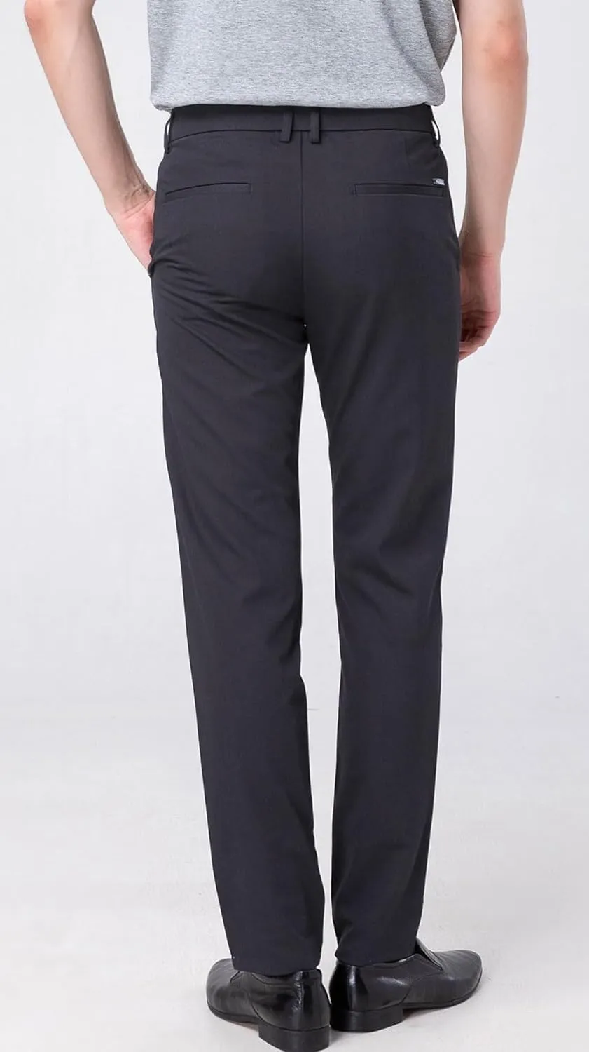 Plaid&Plain Men??s Slim Fit Dress Pants Stretch Dress Pants