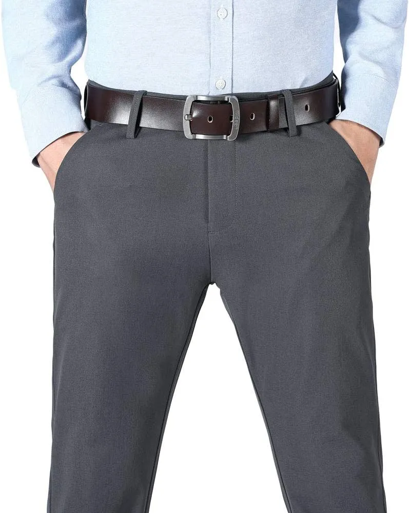 Plaid&Plain Men??s Slim Fit Dress Pants Stretch Dress Pants