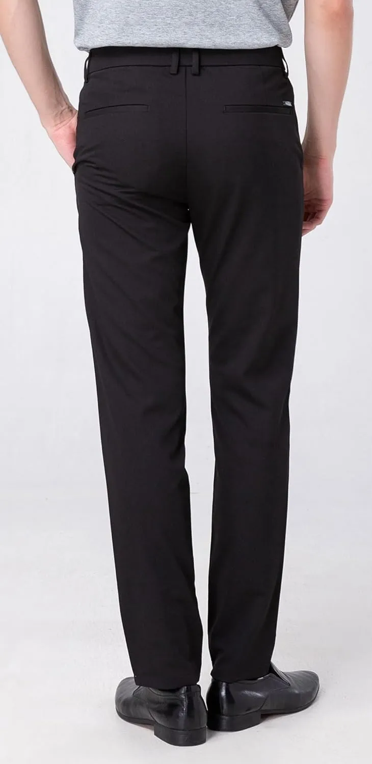 Plaid&Plain Men??s Slim Fit Dress Pants Stretch Dress Pants