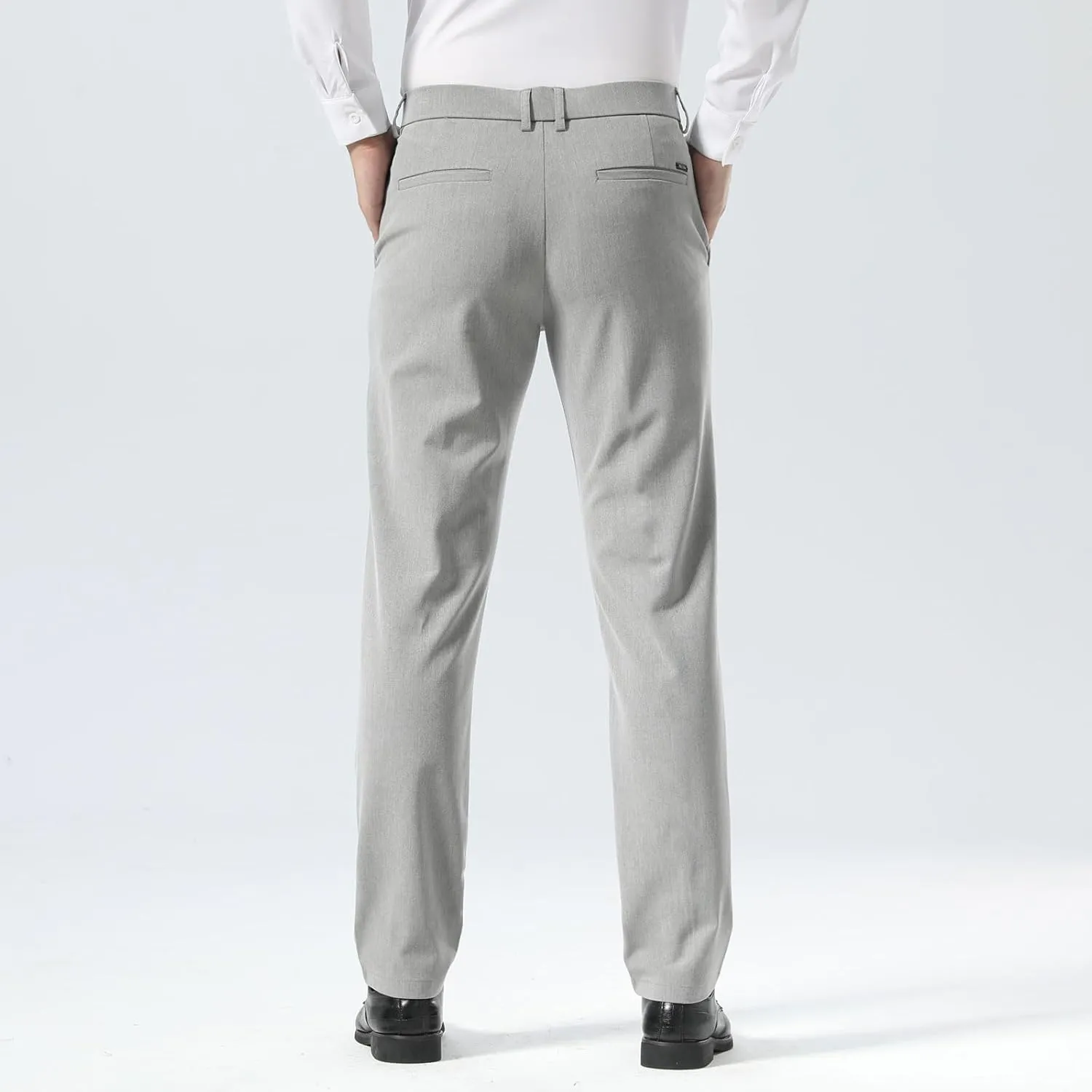 Plaid&Plain Men??s Slim Fit Dress Pants Stretch Dress Pants