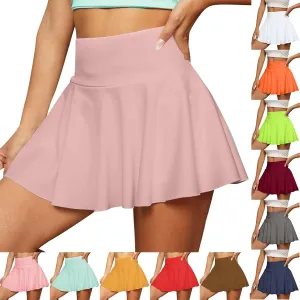 Pleated Tennis Skirts for Women Tummy Control High Waisted Athletic Skort Summer Golf Skirts with Shorts Underneath