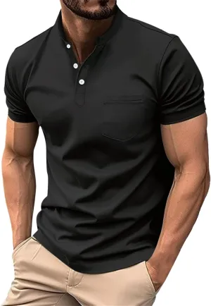 Polo Shirt for Men 2024 Short Sleeve Performance Patriotic Shirt Funny Shirt Men's Golf Shirts Quarter Button Shirts