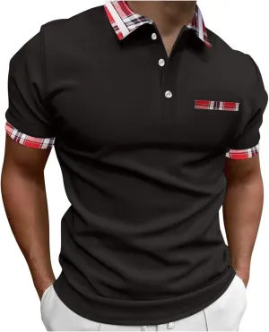 Polo Shirt for Men 2024 Short Sleeve Performance Patriotic Shirt Funny Shirt Men's Golf Shirts Quarter Button Shirts