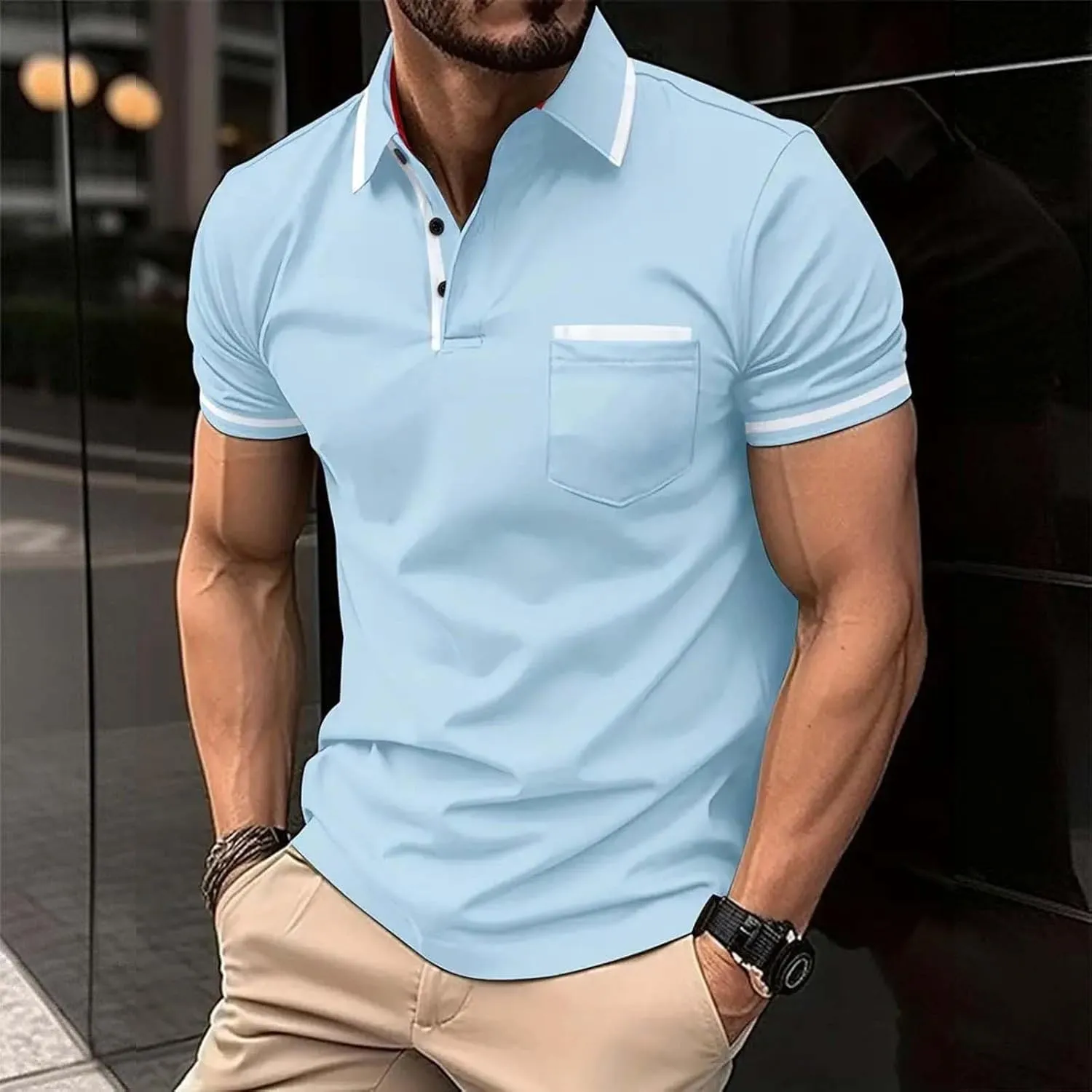 Polo Shirts for Man 2024 Flag Shirts Short Sleeve Performance Patriotic Shirt Funny Shirt Men's Polo Shirts Mens