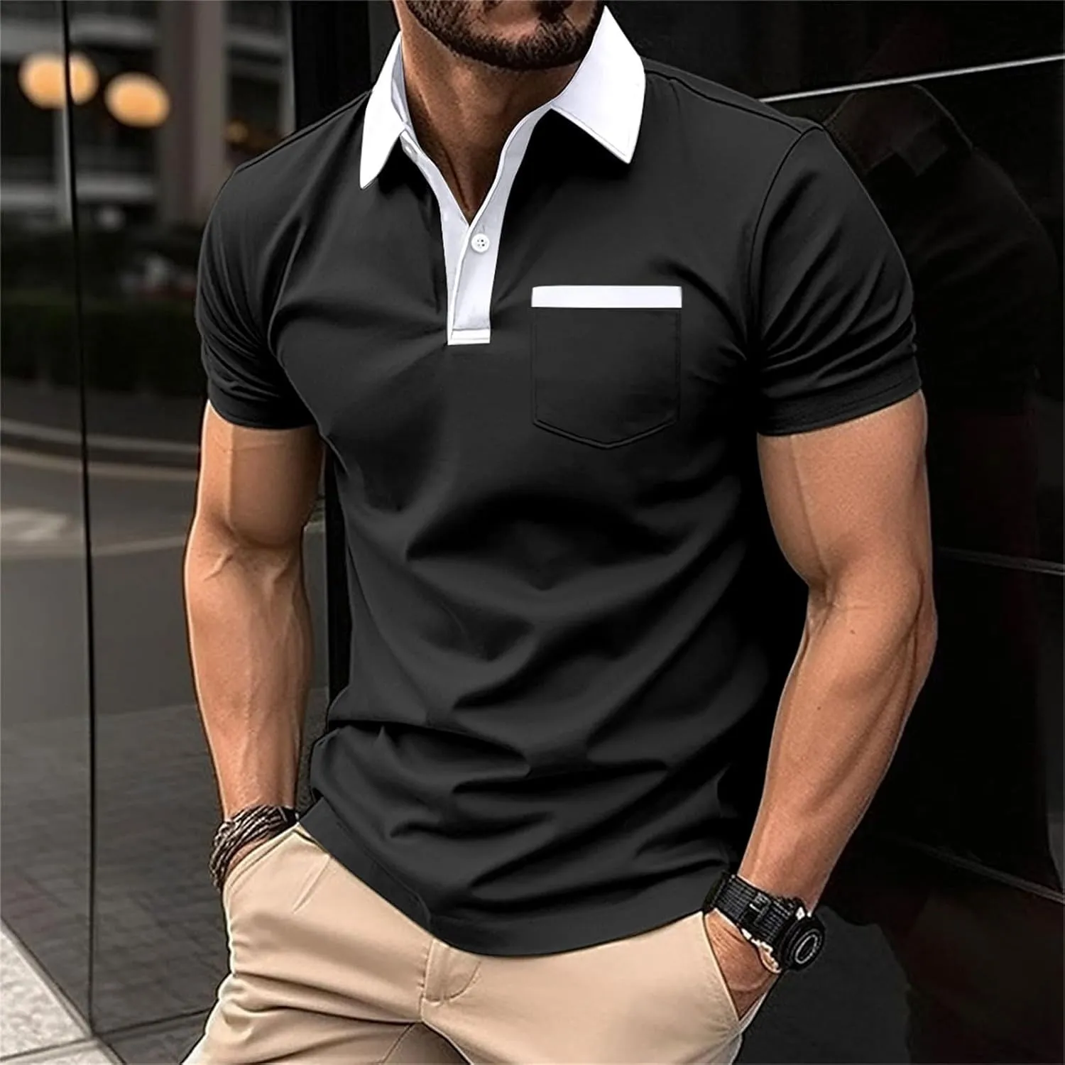 Polo Shirts for Man 2024 Flag Shirts Short Sleeve Performance Patriotic Shirt Funny Shirt Men's Polo Shirts Mens