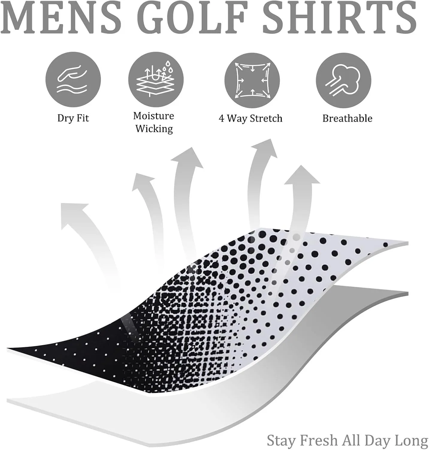 Polo Shirts for Men Fashion Polka Dot Print Short Sleeve Shirt Button Down Shirt Business Casual Golf Shirt for Men
