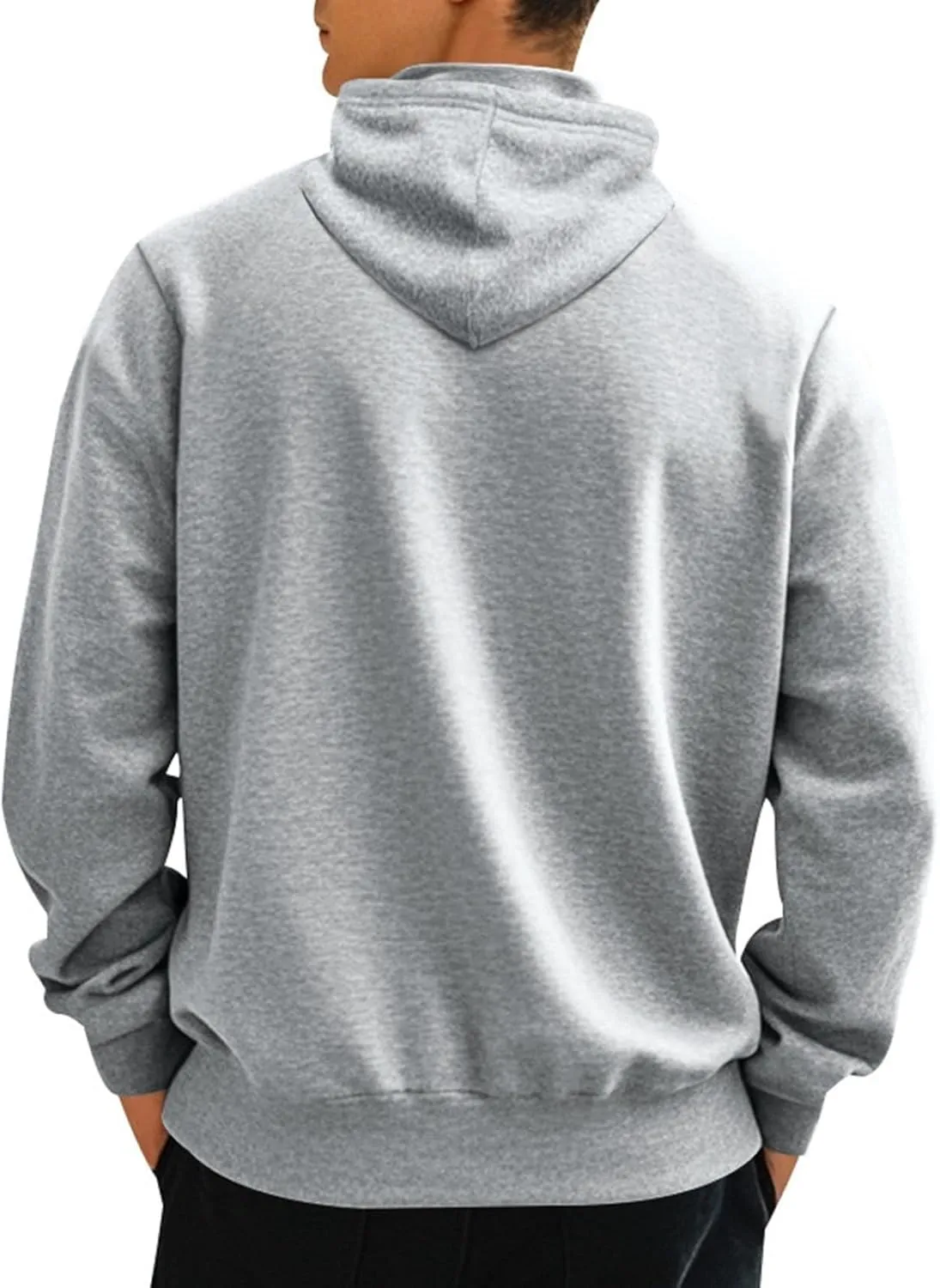 Quarter Zip Pullover Men Fleece Winter Hoodies Drawstring Fall Sweatshirts Long Sleeve Thermal Hoodies