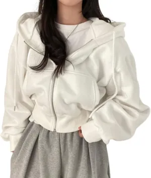 RICHTRUE Y2k Zip Up Hoodie Women Zip Up Sweatshirt for Women Oversized Zip Up Hoodie Y2k Fall Jacket