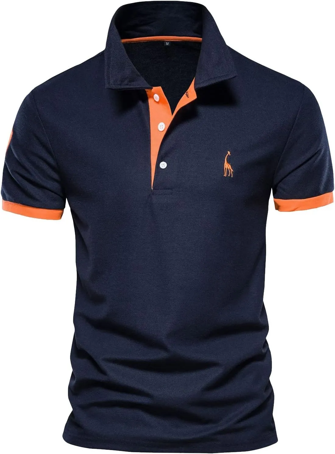 RTRDE Men's Polo Shirts Summer Short Sleeve T-Shirt Embroidered Shirt Work Clothes Half Fawn Shirts