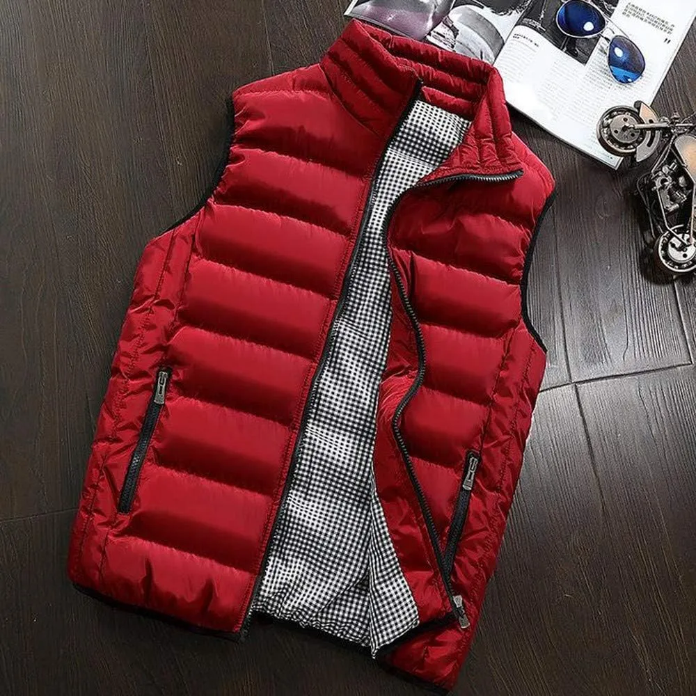 RTRDE Men's Puffer Vest Sleeveless Jacket Bubble Zipper Winter Outdoor Warm Water-Resistant Coat Vests Outerwear, S-5XL