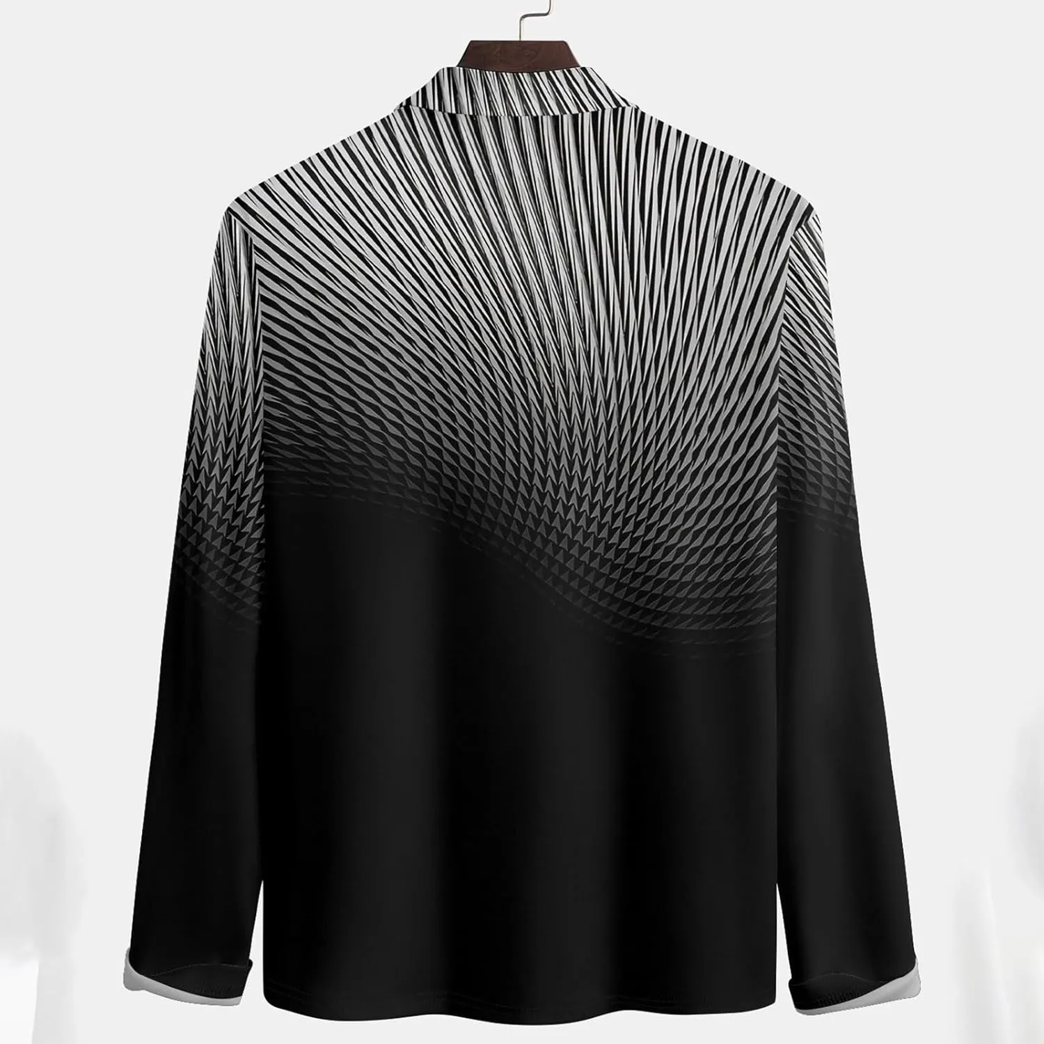 RTRDE Men's T Shirt Lapel Long Sleeve Printed Casual Top Loose Sports Shirt Shirts, M-4XL
