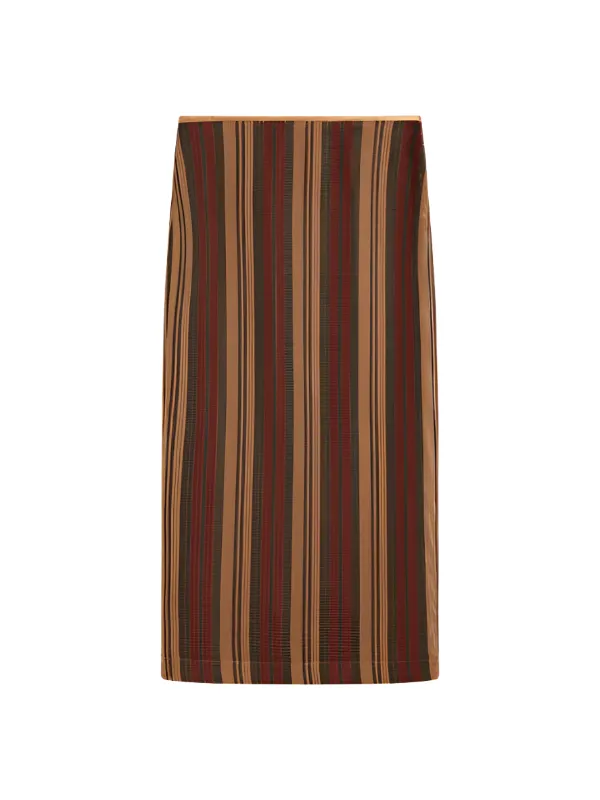 Sana Mesh Pencil Skirt in Bronze Stripe