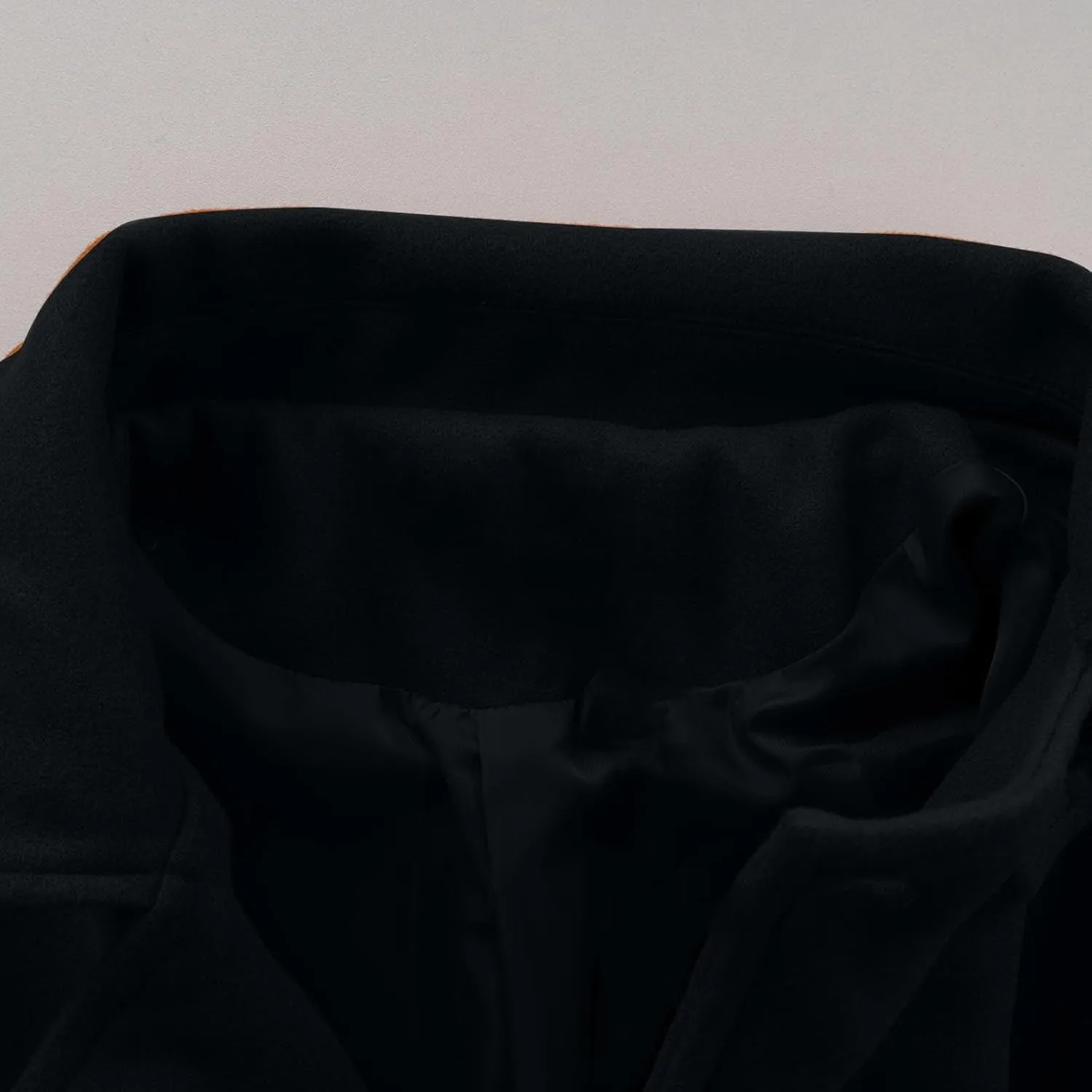 Sinzelimin Men Trench Coat Fashion Solid Color Double-Breasted Notched Stand Collar Long Sleeves Overcoat Outwear & Jackets