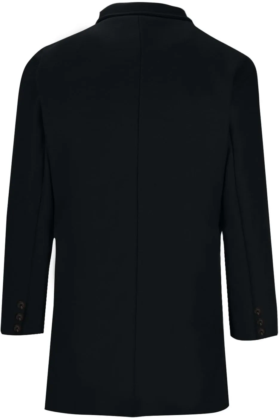 Sinzelimin Men Trench Coat Fashion Solid Color Double-Breasted Notched Stand Collar Long Sleeves Overcoat Outwear & Jackets