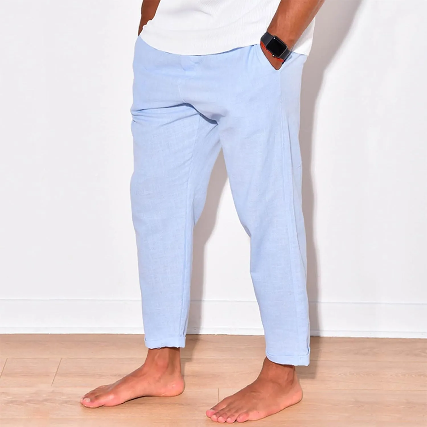 Summer Men's Cotton and Linen Thin Casual Sports Pants 2025