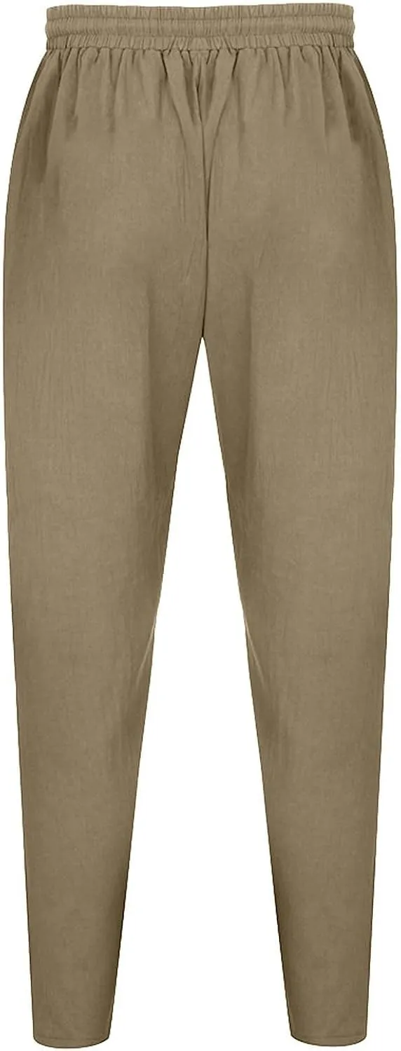 Summer Men's Cotton and Linen Thin Casual Sports Pants 2025